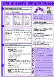 English Worksheet: THE PRESENT SIMPLE TENSE