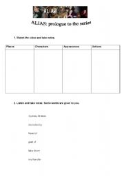 English worksheet: Alias series - 3 pages