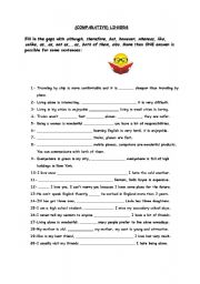 English Worksheet: COMPARATIVE LINKERS