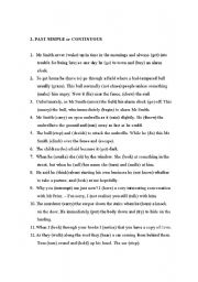 English worksheet: past simple or continuous