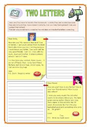 English Worksheet: Two letters with terrible mistakes