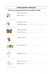 English worksheet: Jobs - Writing