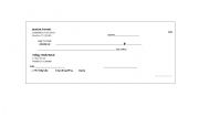 English Worksheet: Checkbook for Money Management