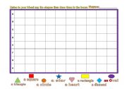 English worksheet: Shape say and draw