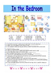 English Worksheet: In the Bedroom