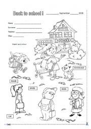 English Worksheet: Back to school again