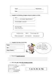 English worksheet: personal details