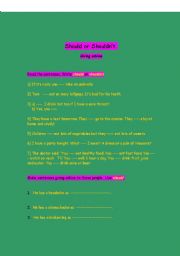 English Worksheet: SHOULD OR SHOULDNT