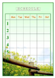 English Worksheet: Useful schedule poster