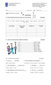 English worksheet: comparatives