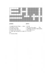 English Worksheet: Easy crossword