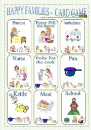 English Worksheet: Happy Families - Card Game Part 1