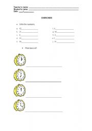 English worksheet: What time is it?