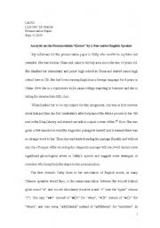 English Worksheet: Pronunciation Paper