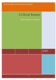 English Worksheet: Critical Issues In HR Management