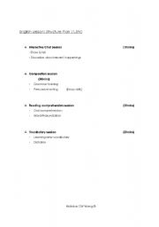 English worksheet: Lesson Structuring Plan