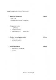 English Worksheet: Lesson Structuring Plan