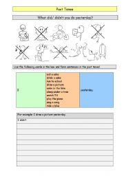 English worksheet: Past Tense