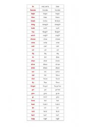 English worksheet: IRREGULAR VERBS ACCORDION