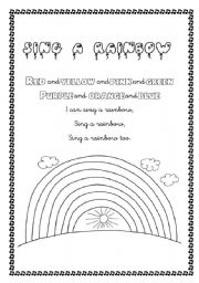 English Worksheet: Sing a rainbow