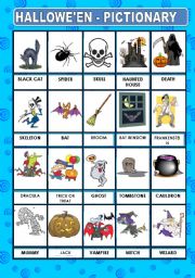 English Worksheet: HALLOWEEN  PICTIONARY