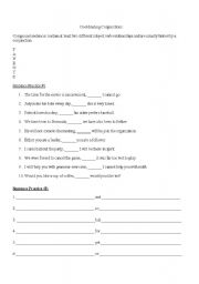 English worksheet: conjunctions