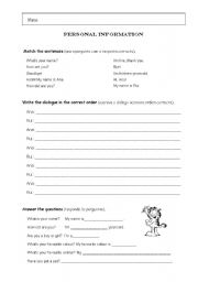English worksheet: Personal information