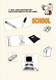 English worksheet: School objects