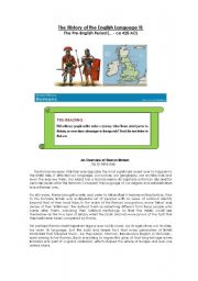 English Worksheet: The History of the English Language II: The Pre-English Period