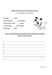 English worksheet: Pronouns in Context