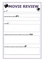 movie review worksheets