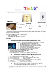 English Worksheet: The Arts - vocabulary exercises on art