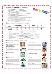 English Worksheet: VERB TO HAVE