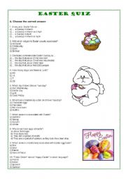 English Worksheet: Easter quiz