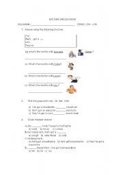 English worksheet: mid tern 