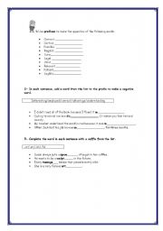 English worksheet: word formation