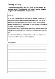 English worksheet: Past continuous, Writing activity