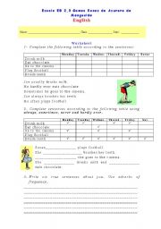 English Worksheet: adverbs of frequency