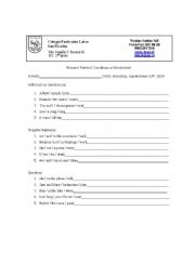 English worksheet: worksheet