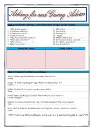 English Worksheet: communication: asking for & giving advice