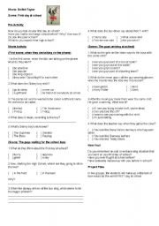 English Worksheet: Movie Drillbit Taylor - First day of high school