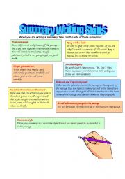 English Worksheet: Summary Writing Skills