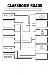 English Worksheet: CLASSROOM ROADS