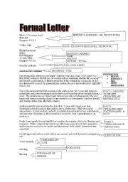 English Worksheet: Formal Letter (Notes and Exercises)