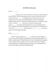 English worksheet: Monsters in the movie