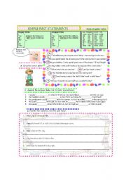 English Worksheet: SIMPLE PAST STATEMENTS                   More Irregular Verbs