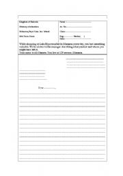 English Worksheet: Writing