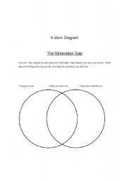 English worksheet: A Venn Diagram - Topic Generation Gap