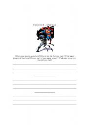 English worksheet: Super Heroes