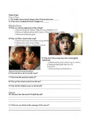 English Worksheet: Whale Rider #2 - Post Viewing Worksheet